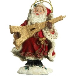 "Santa Claus carrying the Eiffel Tower" Christmas ornament