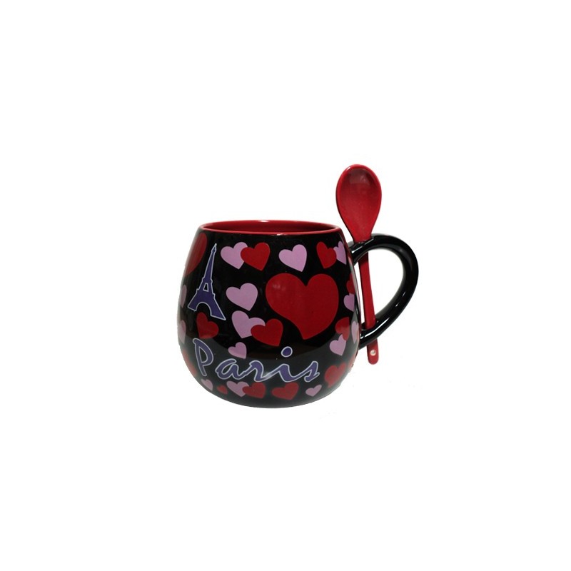 Bol cuillère coeur noir Bol cuillère coeur noir