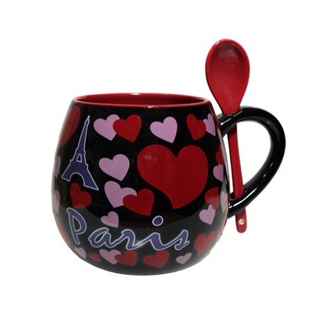 Black Heart Spoon Mug