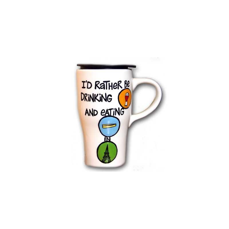 "I'd Rather" travel mug
