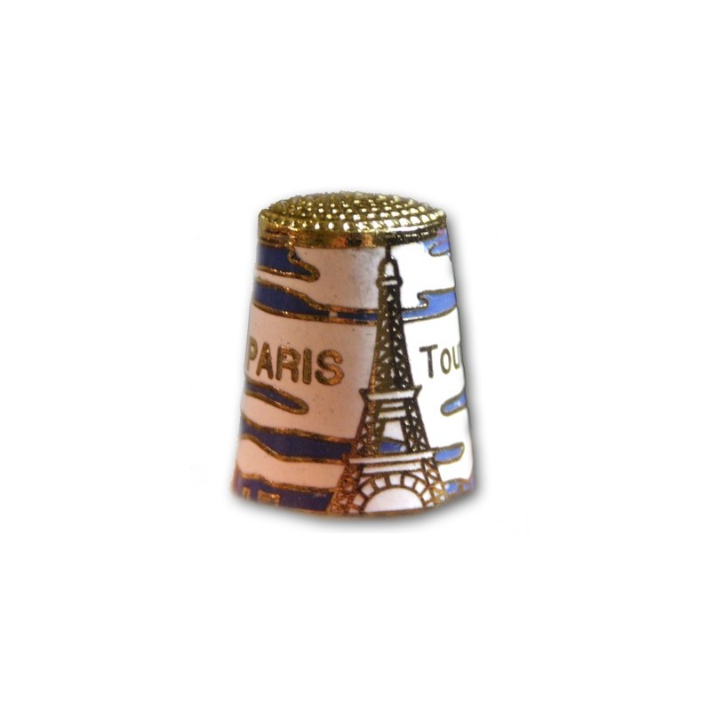 Colored thimble Eiffel Tower - white
