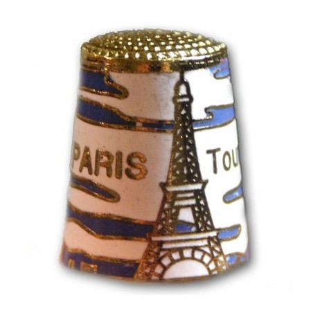 Colored thimble Eiffel Tower - white