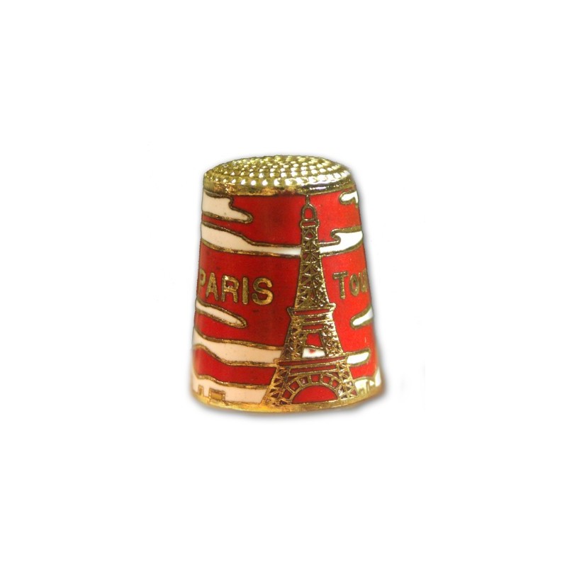 Colored thimble Eiffel Tower - red