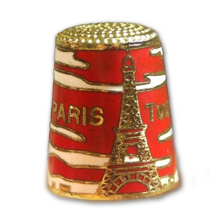 Dé à coudre coloré Tour Eiffel - rouge