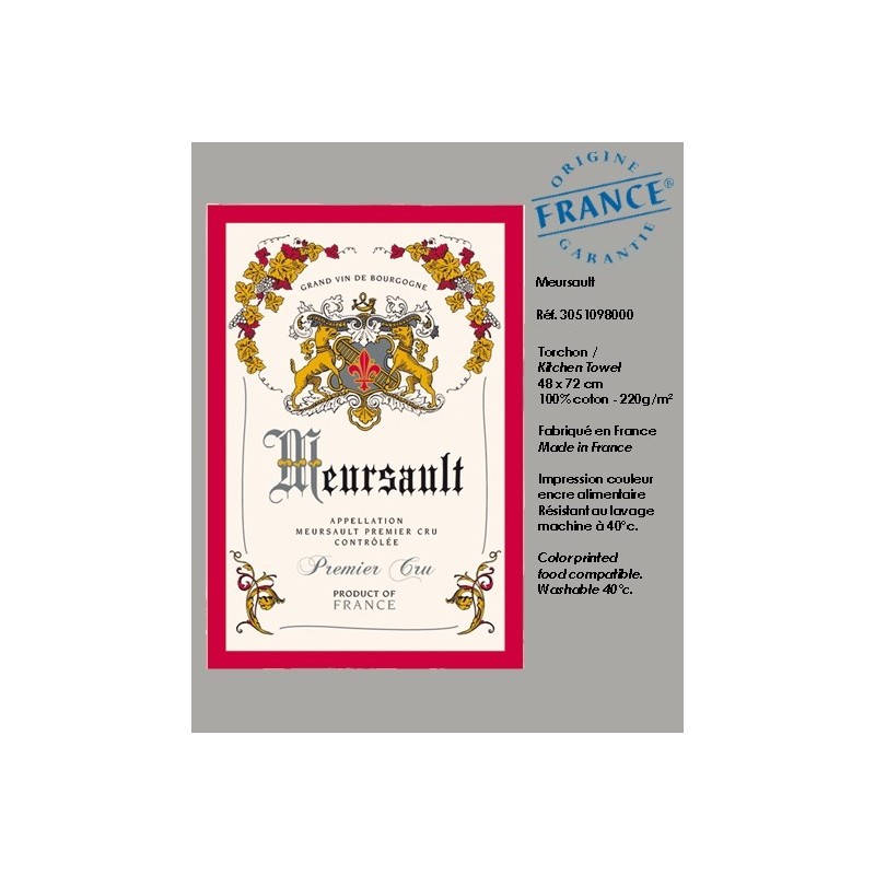 Torchon Meursault - Vignoble de Bourgogne