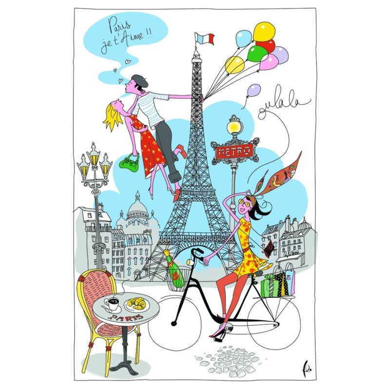 Parisian Eiffel Tower tea towel