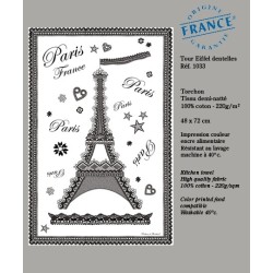 Tea towel Eiffel Tower lace