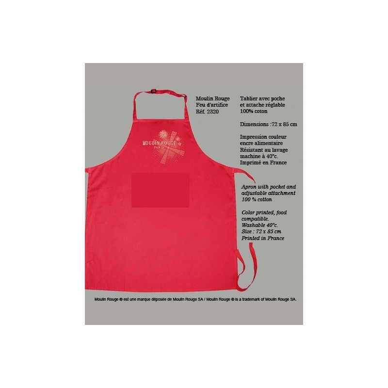 Tablier Moulin Rouge "Feux d'Artifice"