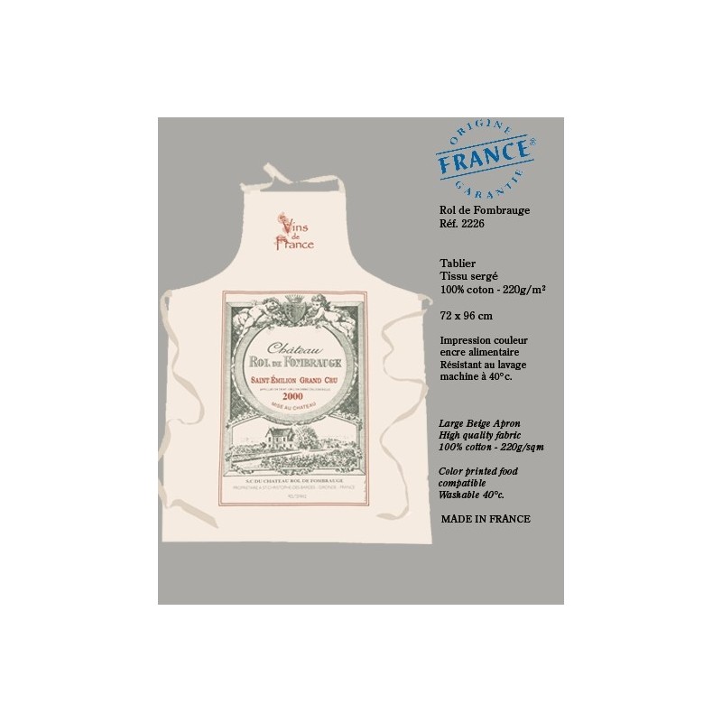 Tablier Château Rol de Fombrauge
