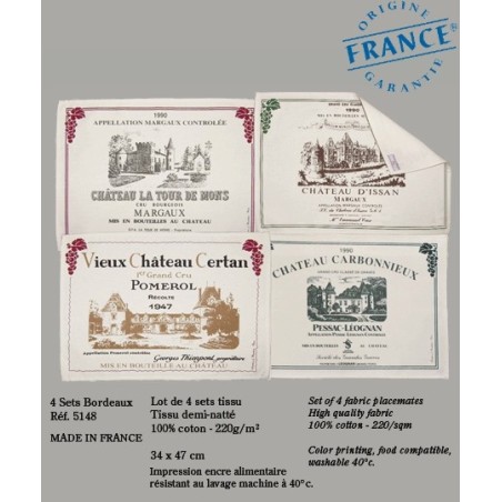 Sets de table "Les Vins de Bordeaux"