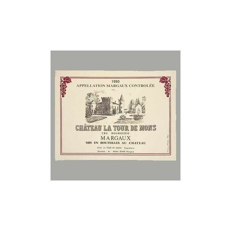 Placemats "Bordeaux Wines" - chateau la tour de mons