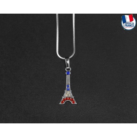 Necklace Eiffel Tower Blue-White-Red