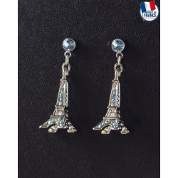 Blue Sapphire Eiffel Tower Earrings