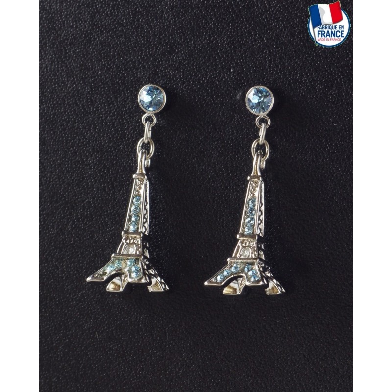 Boucle d'Oreilles Tour Eiffel Saphir