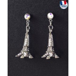 Boucle d'Oreilles Tour Eiffel Blanc