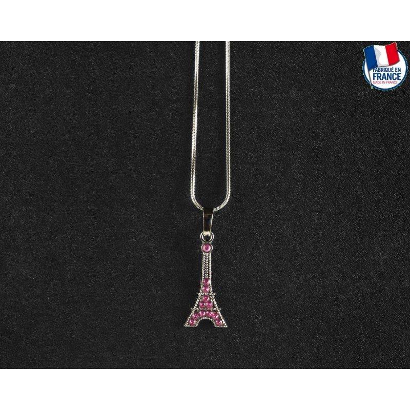 Collier Tour Eiffel Rose