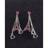 Boucle d'oreille Tour Eiffel Argent Anneau