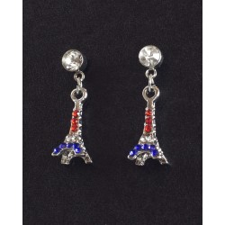 Earring Eiffel Tower blue white red