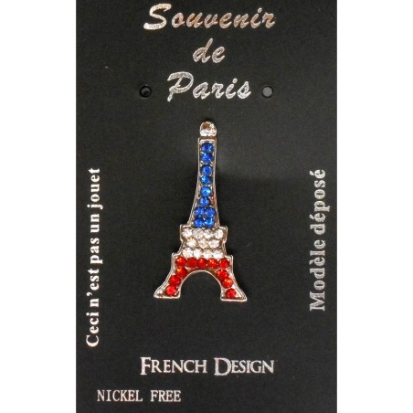 Blue white red rhinestone Eiffel Tower pin Blue white red rhinestone Eiffel Tower pin