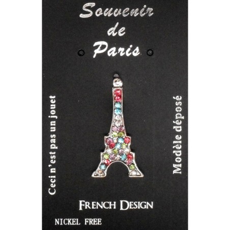 Multicolored rhinestone Eiffel Tower pin Multicolored rhinestone Eiffel Tower pin