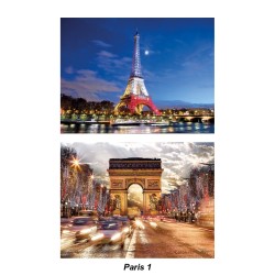 Set de table Paris Tour Eiffel bleu/blanc/rouge et arc de triomphe