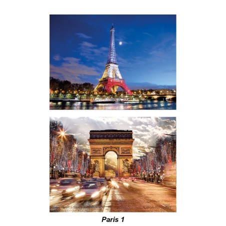 Set de table Paris Tour Eiffel bleu/blanc/rouge et arc de triomphe Set de table Paris Tour Eiffel bleu/blanc/rouge et arc de triomphe