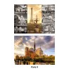 Placemat Paris Eiffel Tower, Monuments and Notre-Dame de Paris