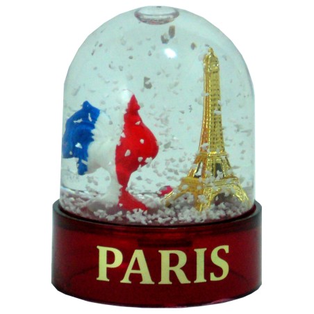Rooster Snow Globe - Small - Made in France - red
