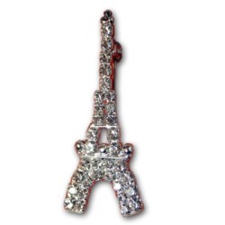 Eiffel Tower rhinestone brooch
