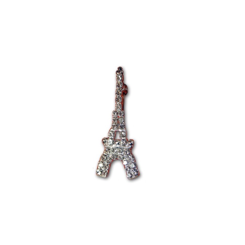 Eiffel Tower rhinestone brooch