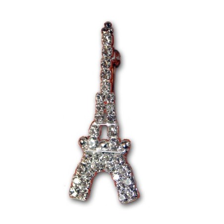 Eiffel Tower rhinestone brooch