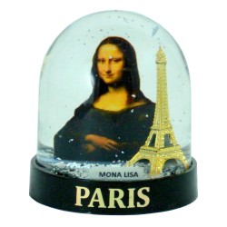 Mona Lisa Eiffel Tower Snow Globe - Large