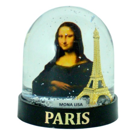 Mona Lisa Eiffel Tower Snow Globe - Large