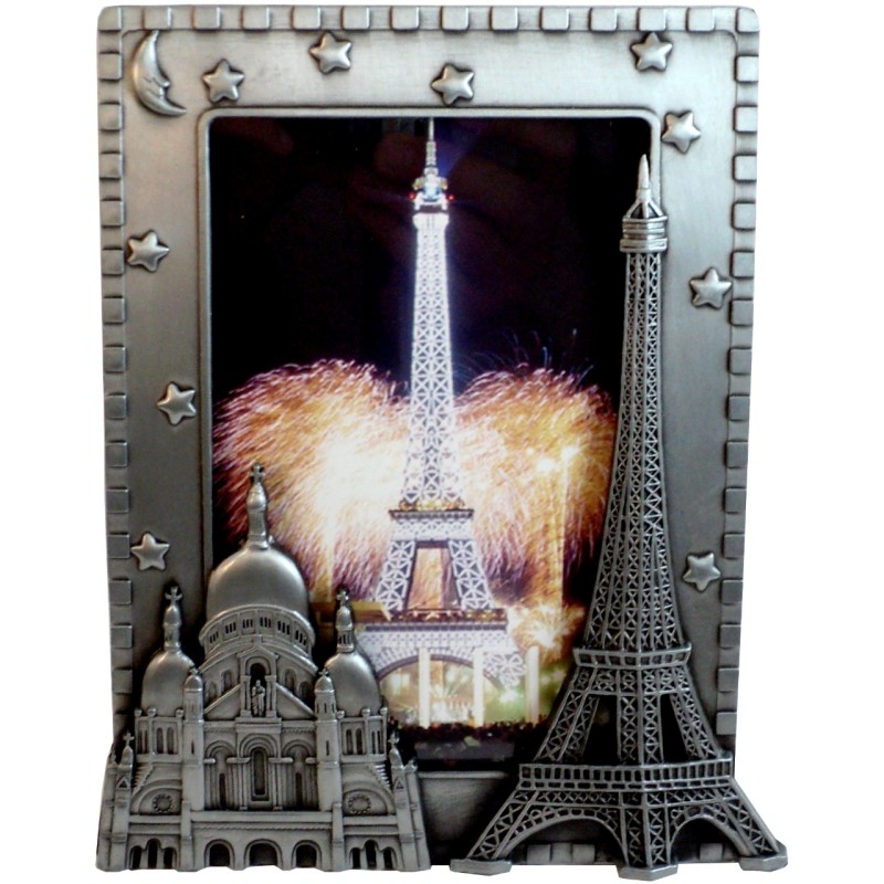Cadre Photo Tour Eiffel / Sacré Coeur Métal - avant