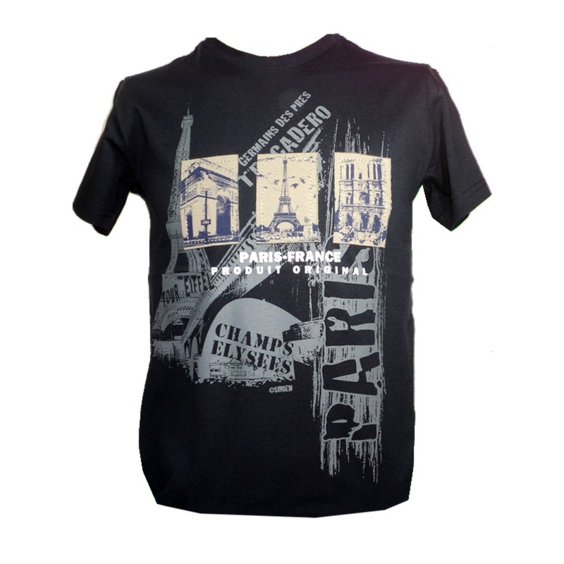 T-shirt 3 Monuments enfant noir