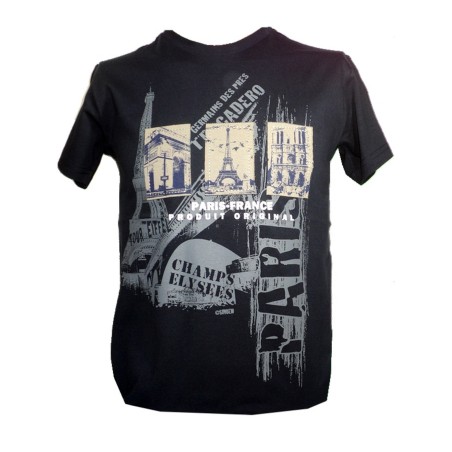 T-shirt 3 Monuments enfant noir