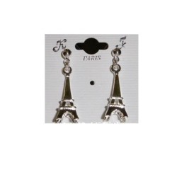 Boucle d'Oreilles Tour Eiffel Argentée