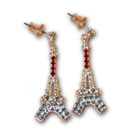 Eiffel Tower rhinestone earrings
