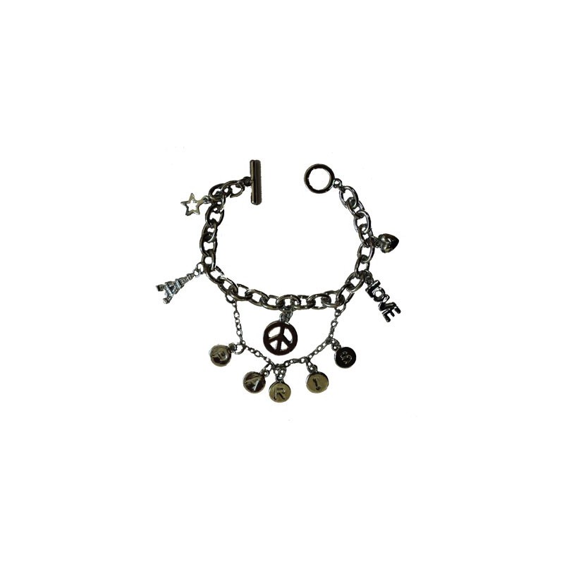 Bracelet Métal Paris et pendilles