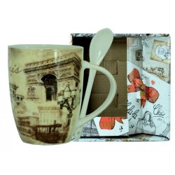 "Downtown" mug with spoon