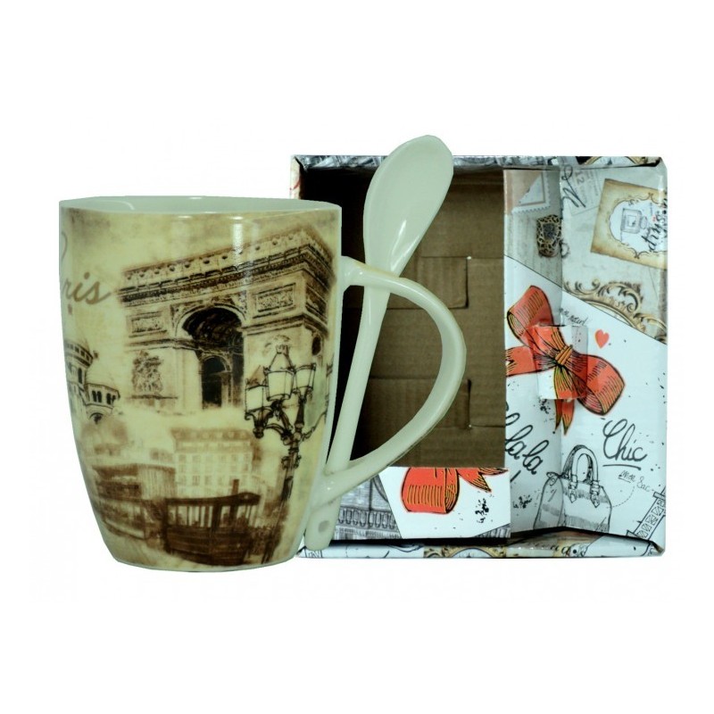 "Downtown" mug with spoon