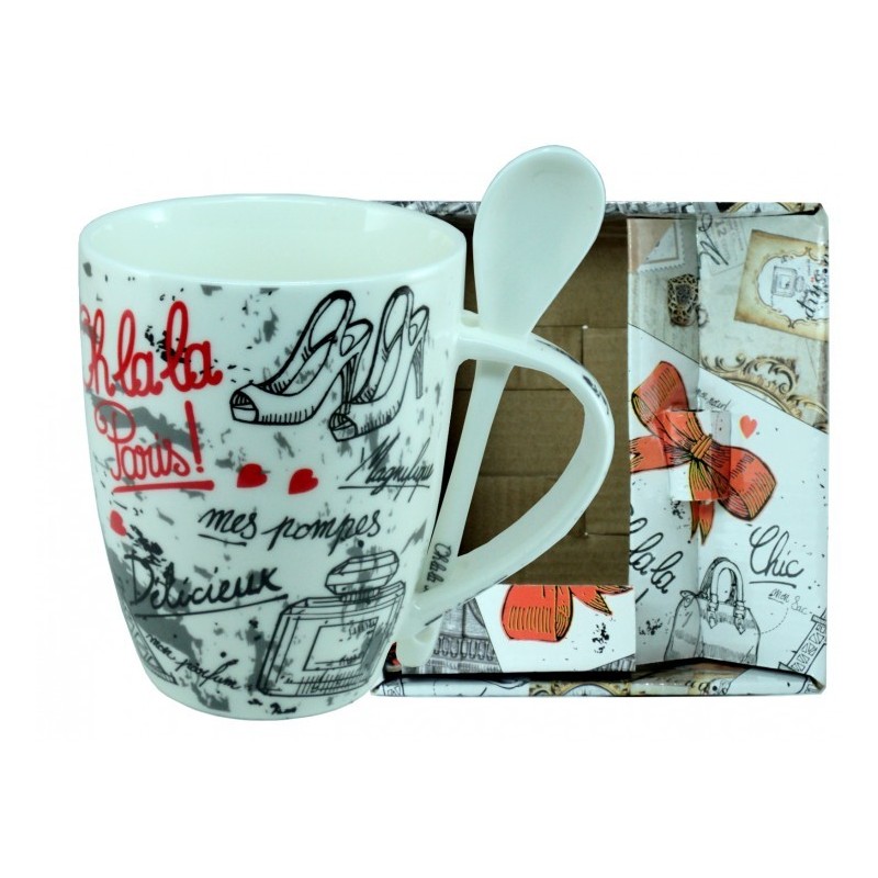 Mug "Oh là là Paris" avec cuillère Mug "Oh là là Paris" avec cuillère