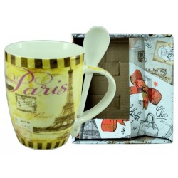 "Patchwork" mug with spoon