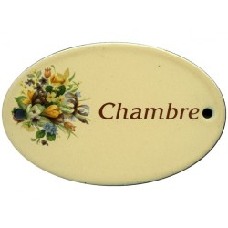 "Chambre" oval enameled plate