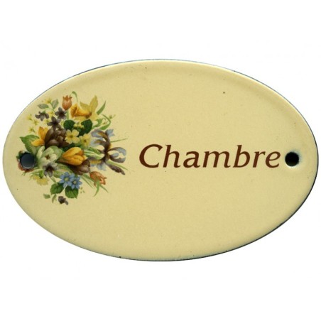 "Chambre" oval enameled plate