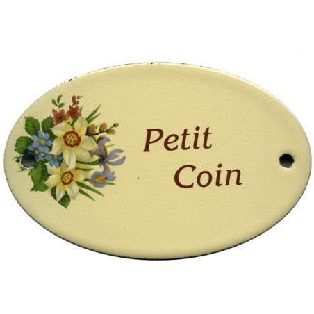"Petit Coin" oval enameled plate "Petit Coin" oval enameled plate