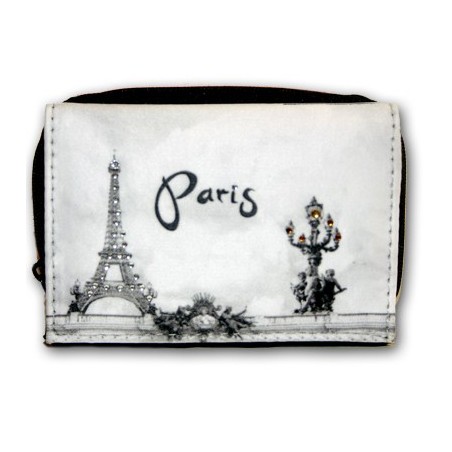 Portefeuille Paris strass "N/B"