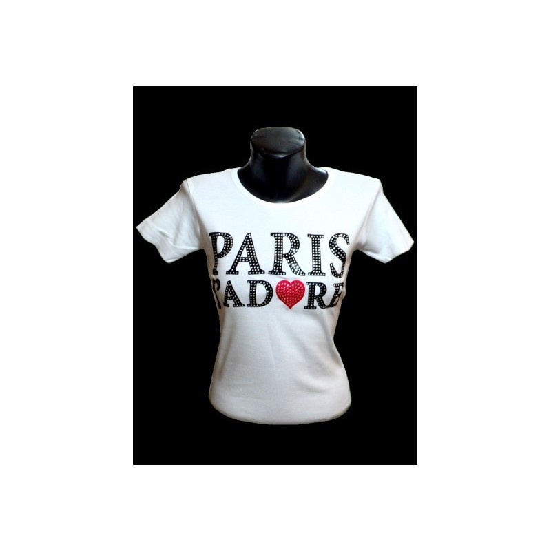 T-Shirt Strass Paris J'Adore T-Shirt Strass Paris J'Adore
