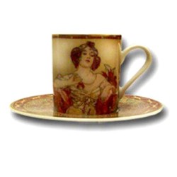 Coffee cup "Ruby" Alfons Mucha