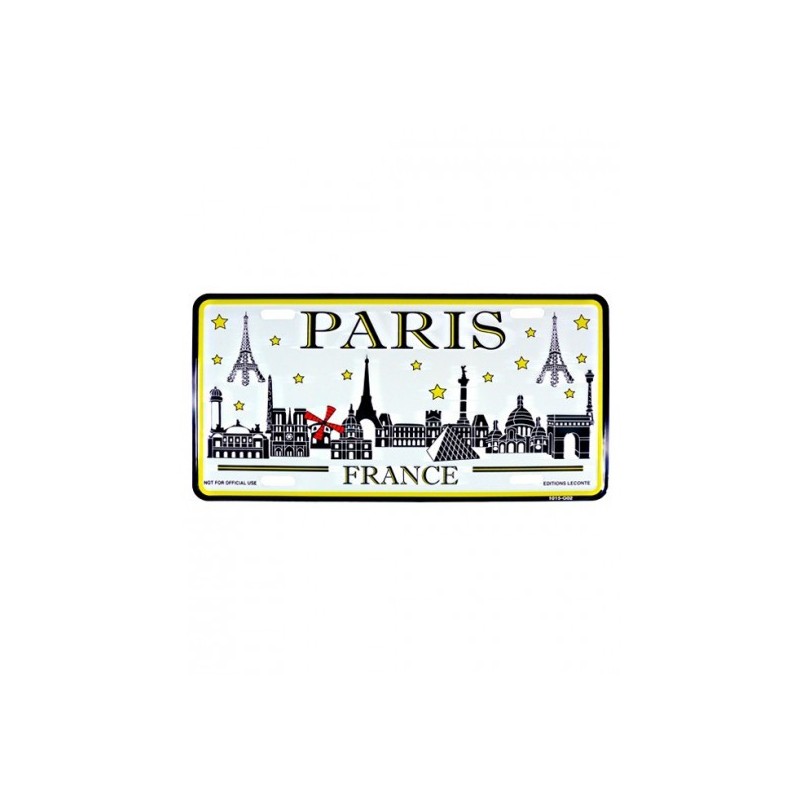 Paris Metal License Plate